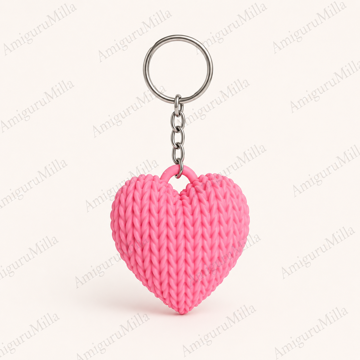 Chaveiro Coração Rosa Impressão 3D