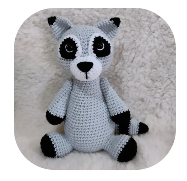 Guaxinim Amigurumi 20 Cm