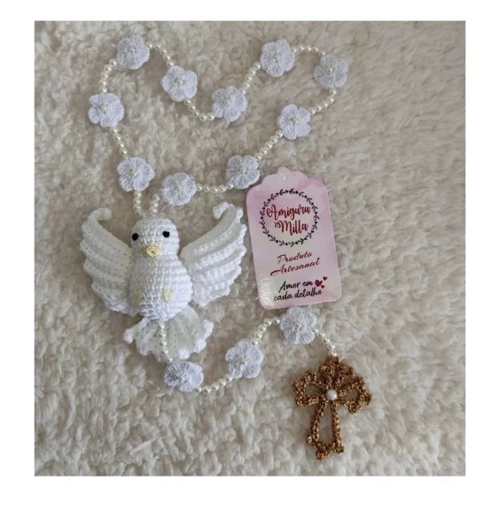 Terço Espírito Santo Amigurumi