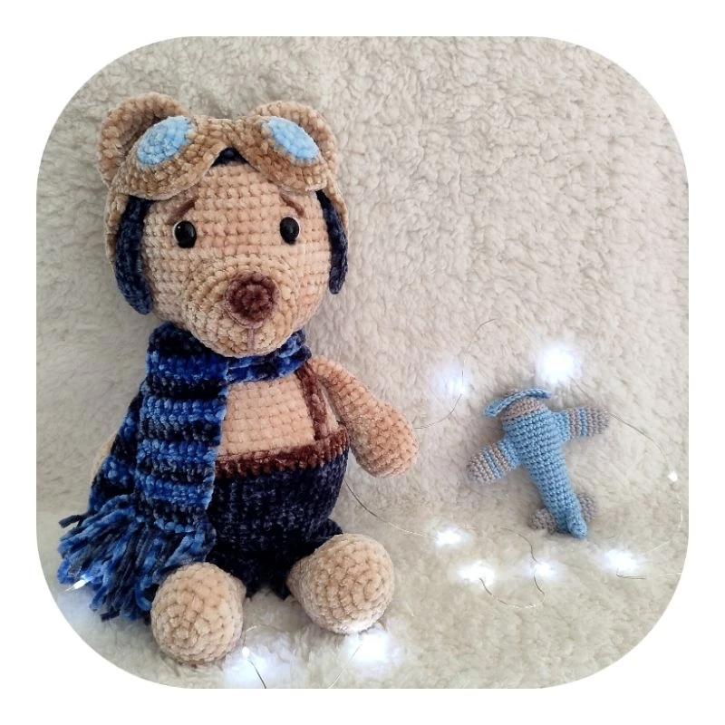 Ursinho Aviador Raphael Amigurumi
