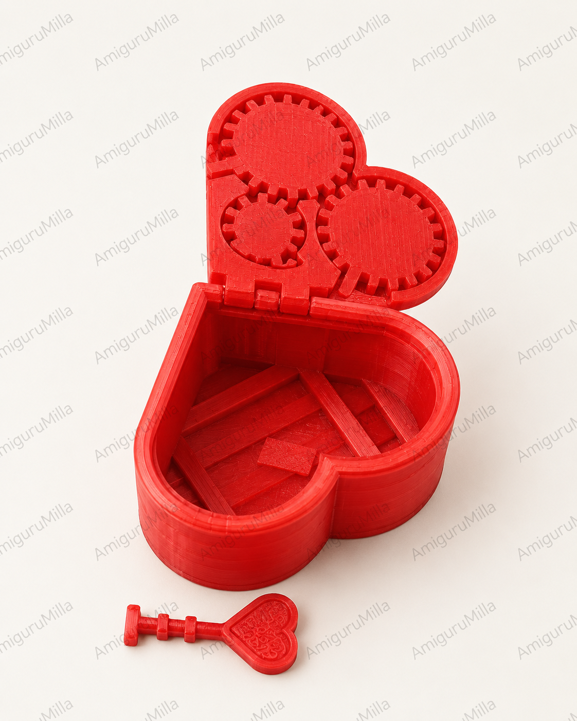Porta-Joias Coração com Chave em Impressão 3D